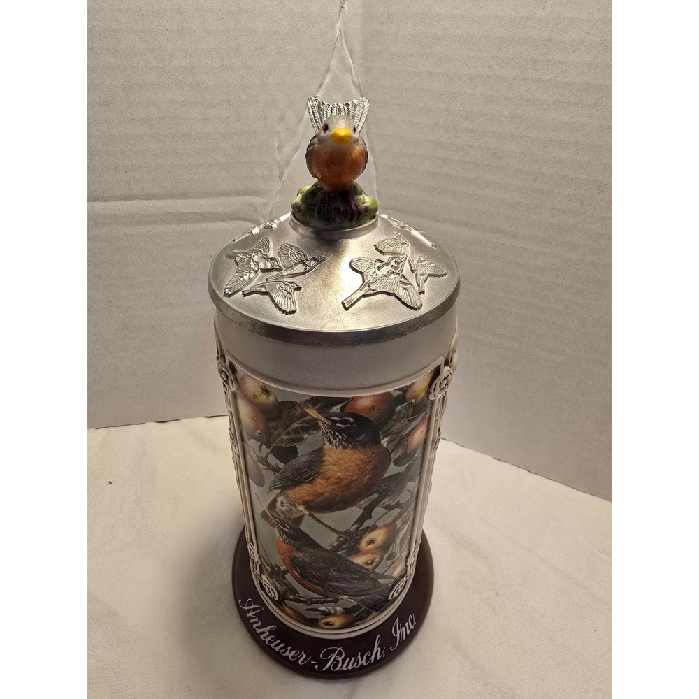Anheuser-Busch American Robin Bird Lidded Beer Stein Collectible